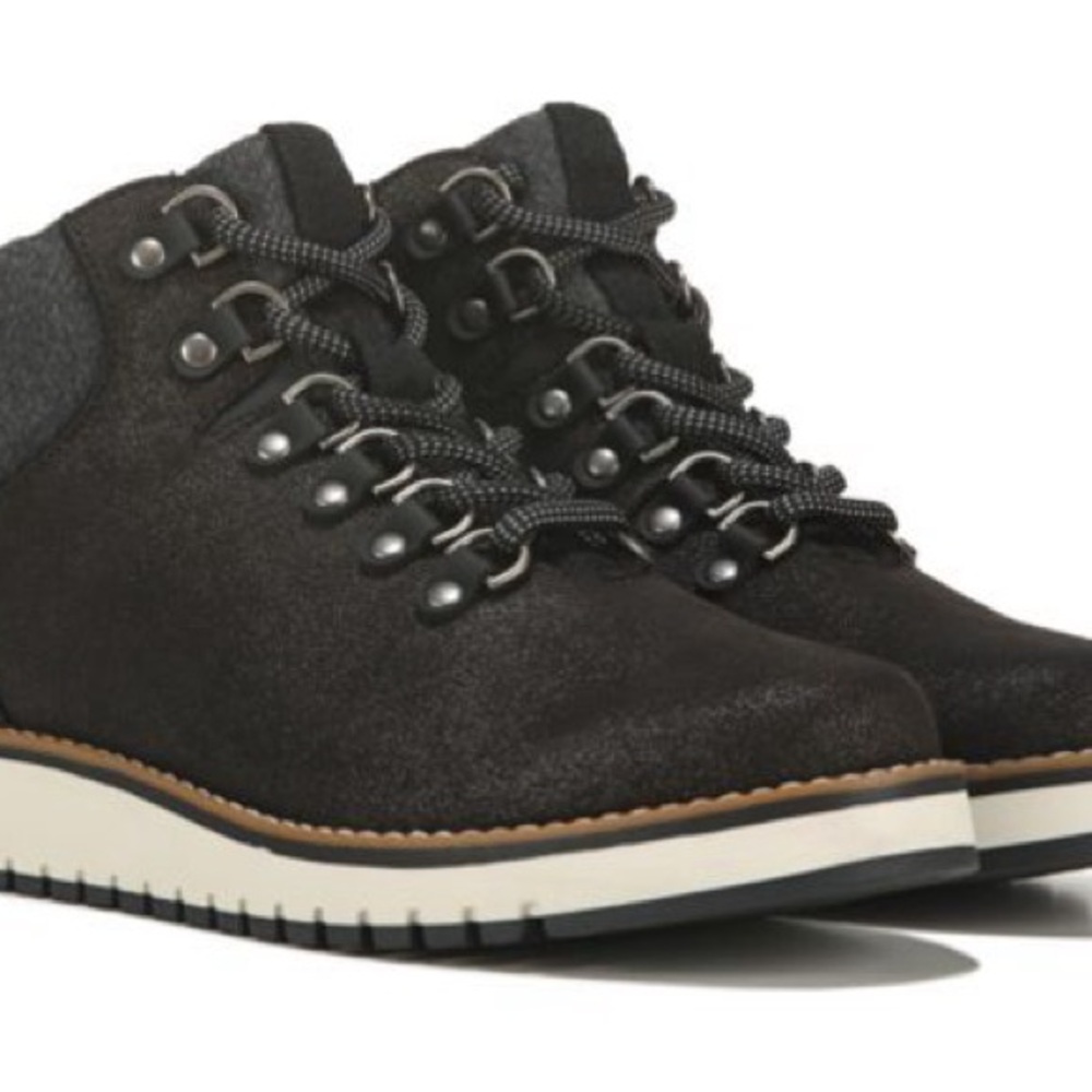 Black Hiking Boots with White Sole